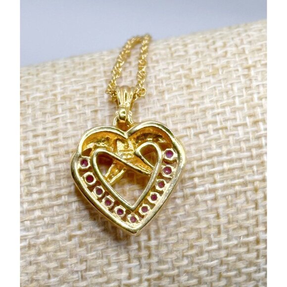 The Danbury Mint Necklace Yellow 14K Gold Plated Dozen Rubies - Picture 5 of 5